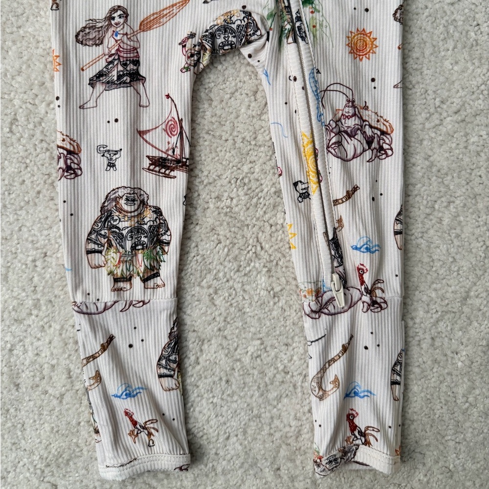 Lama Littles Disneys Moana Kids Convertible One Piece Footie Pajama - Picture 5 of 11